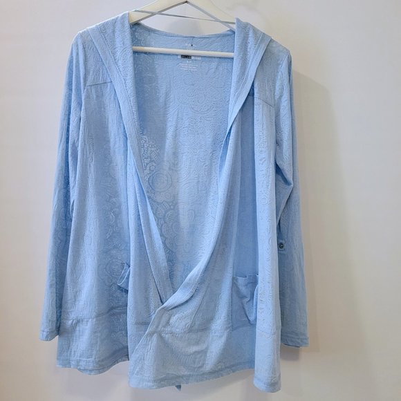 Style & Co Sport - Hooded Sheer Roll Sleeve Cover Up - Picture 2 of 7